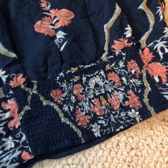 Free People linen blend top with tie - Picture 7 of 12